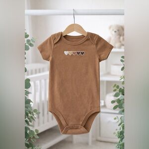 Charming Brown Heart Kids Bodysuit